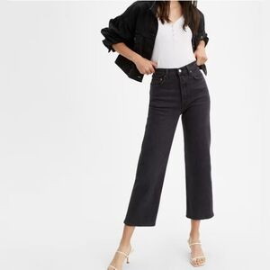 LEVIS Ribcage Straight Ankle Black Women's‎ Jeans Size 27